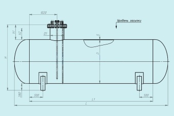 Чертеж Сосуд для хранения СУГ 10 м3